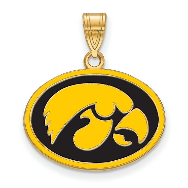 Yellow Sterling Silver Charm Pendant Iowa NCAA State University 22 mm 21